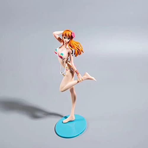 VFFREGE V Figura De Anime One Piece Bañador Nami Pelo Largo Blanco/Negro Muñecos y Figuras de Acción PVC Adornos De Escritorio ​MóViles Juguetes De Modelos Coleccionables