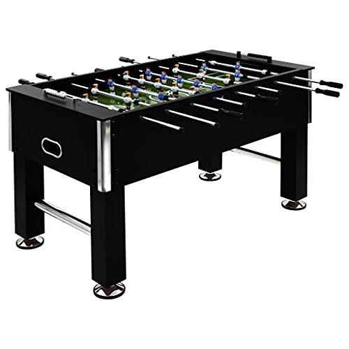 vidaXL Futbolín de Acero 60 kg 140x74,5x87,5 cm Negro Equipos Juegos Interior