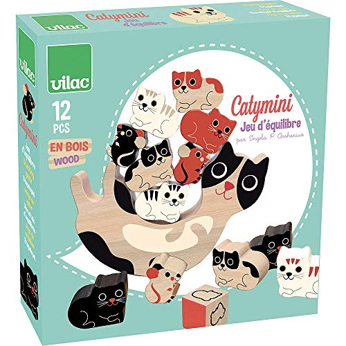 Vilac- Jeu d'équilibre Catyminy Ingela P, Arrhenius Juego Equilibrio Gatos, Multicolor (XVC-7778)