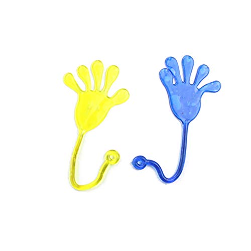 VILLCASE 12 Piezas de Juguete de Mano Pegajosa Flexible de Goma de Pared de Escalada de Palma de Juguete Loco Juego de Mano Divertido para Niños Niños de Color Aleatorio