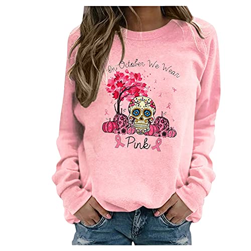 Visky Sudaderas con capucha para mujer, blusa gráfica, sudadera con estampado de calavera, manga larga, disfraces de Halloween