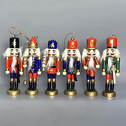 Viudecce 6 Piezas / Conjunto 12Cm Adorno de Soldado Cascanueces para el Hogar DecoracióN NavideeA Adornos de Escritorio Fiesta de Navidad