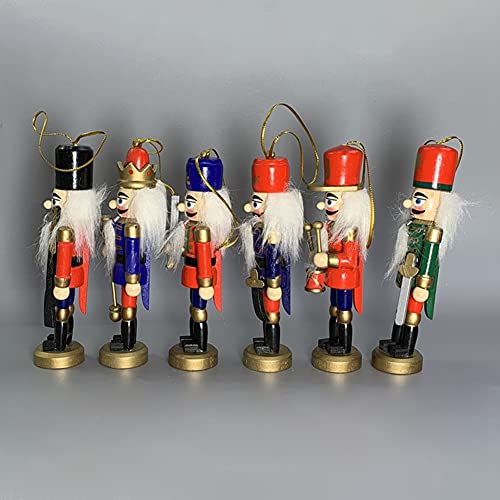 Viudecce 6 Piezas / Conjunto 12Cm Adorno de Soldado Cascanueces para el Hogar DecoracióN NavideeA Adornos de Escritorio Fiesta de Navidad