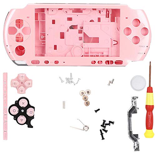 Vobor 5 Colors Game Console Shell Reemplazo de Consola de Juegos con Destornillador para P-S-P 3000(Rosado)