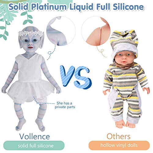 Vollence 46cm Ángel Muñeca Bebé de Cuerpo Entero Silicona,no Son Muñecas de Vinilo,Muñeca Reborn Silicona de bebé,Bebes Reborn Silicona Reales