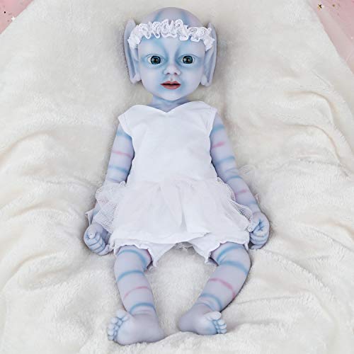 Vollence 46cm Ángel Muñeca Bebé de Cuerpo Entero Silicona,no Son Muñecas de Vinilo,Muñeca Reborn Silicona de bebé,Bebes Reborn Silicona Reales