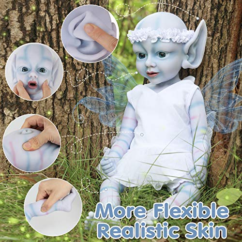 Vollence 46cm Ángel Muñeca Bebé de Cuerpo Entero Silicona,no Son Muñecas de Vinilo,Muñeca Reborn Silicona de bebé,Bebes Reborn Silicona Reales