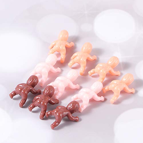 Vosarea 60 Piezas Mini Bebés de Plástico Muñecas de Bebé Topper de Tarta de Baby Shower Cubos de Hielo Decoración Favor para Fiesta de Bienvenida a Bebé