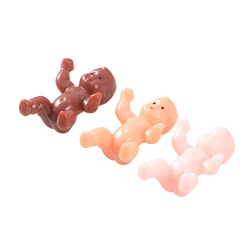 Vosarea 60 Piezas Mini Bebés de Plástico Muñecas de Bebé Topper de Tarta de Baby Shower Cubos de Hielo Decoración Favor para Fiesta de Bienvenida a Bebé