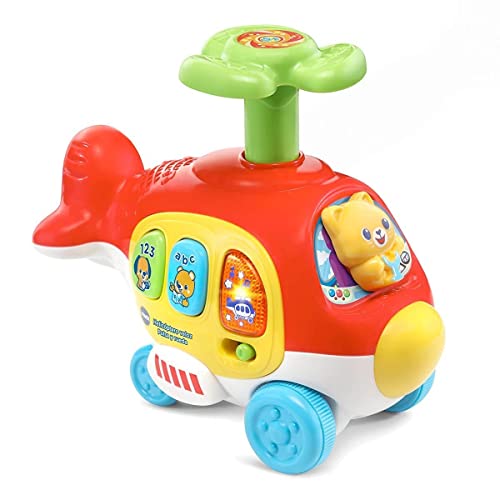 VTech-123-513922 Helicóptero Veloz Arrastre Interactivo, pulsa, Rueda, Juega, Color (3480-513922)