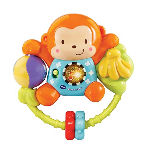 VTech-80-508322 Moni el Mono, sonajero interactivo bebé con más de 35 melodías canciones y voces, Multicolor (3480-508322) , color/modelo surtido