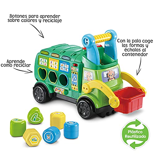 VTech - Camión de reciclaje, Juguetes ecológicos para Niños +18 Meses, Versión ESP (80-541822)