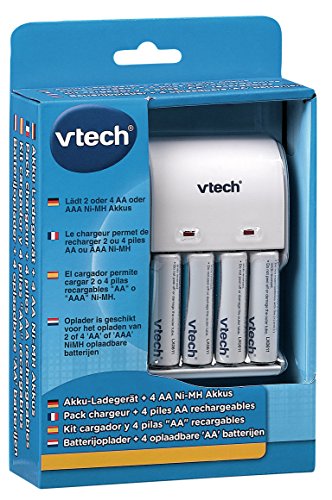 VTech - Cargador de Pilas + 4 Pilas AA, Vsmile (80-201604)