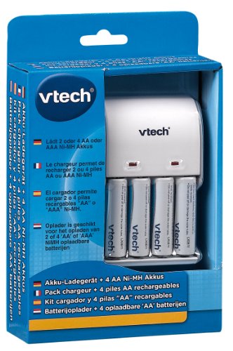 VTech - Cargador de Pilas + 4 Pilas AA, Vsmile (80-201604)