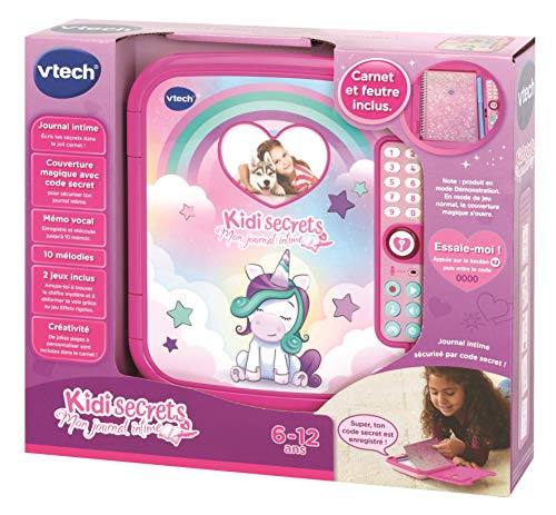 VTech – Diario íntimo mágico Kidriams – Juego ELECTRÓNICO EDUCATIVOS – 80-193005, Rosa – Versión FR