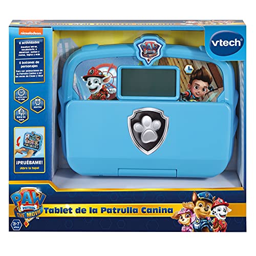 VTech Patrulla Canina La Película, La Tablet de Paw Patrol, Juguete Educativo para niños +3 años, Voces Originales de los Personajes, versión ESP (3480-542822), Color