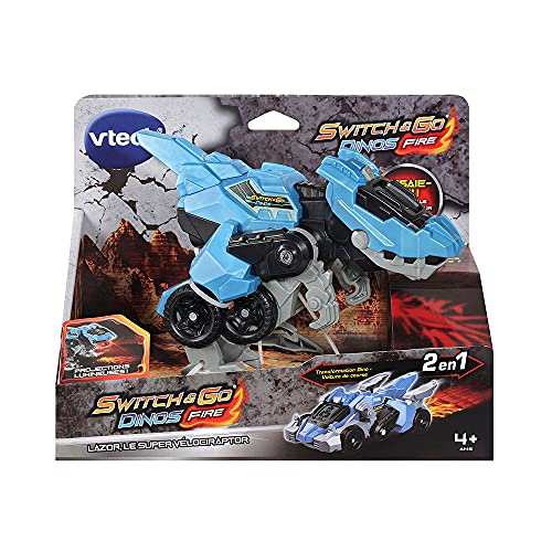 VTech – Switch & Go Dinos Fire – Lazor, Le Super Vélociraptor, Juguete de Dinosaurio – a Partir de 4 años – Versión FR