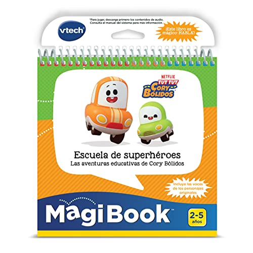 VTech TutTut Cory Bólidos, Escuela de superhéroes, Libro Interactivo para niños +2 años, Nivel I para Magibook, versión ESP (3480-482522), Color