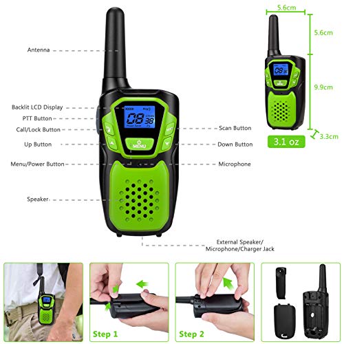 walky Talky for Family, woki Toki for Boys and Girls, Best Christmas and Birthday Gift for 3 4 5 6 7 8 9 10 11 12 Years Old Kids for Camping Skiing Hiking