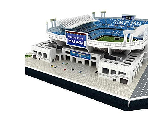 WAN Modelo de Rompecabezas Deportivo 3D, Modelo de Estadio de fútbol Málaga Club La Rosaleda Modelo Juguetes (14.9 Pulgadas X10.1 Pulgadas X 3 Pulgadas)