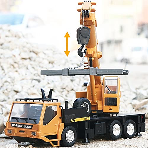 WANIYA1 RC Camión de automóviles Juguetes educativos Control Remoto Crane Crawler Ingeniería eléctrica Camión Gancho de elevación Grúa RC Juguete de camión para Adultos y niños.