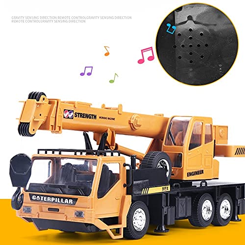 WANIYA1 RC Camión de automóviles Juguetes educativos Control Remoto Crane Crawler Ingeniería eléctrica Camión Gancho de elevación Grúa RC Juguete de camión para Adultos y niños.