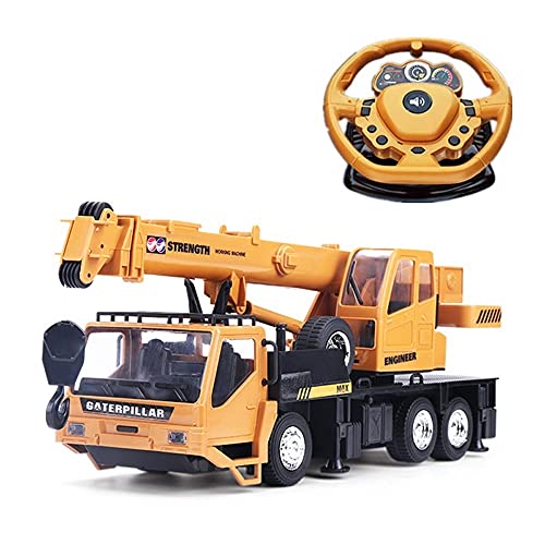 WANIYA1 RC Camión de automóviles Juguetes educativos Control Remoto Crane Crawler Ingeniería eléctrica Camión Gancho de elevación Grúa RC Juguete de camión para Adultos y niños.