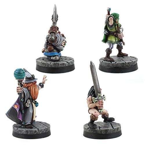 War World Gaming Set de 4 Miniaturas Fantasy Hero para Wargames y Juegos de rol (28mm)