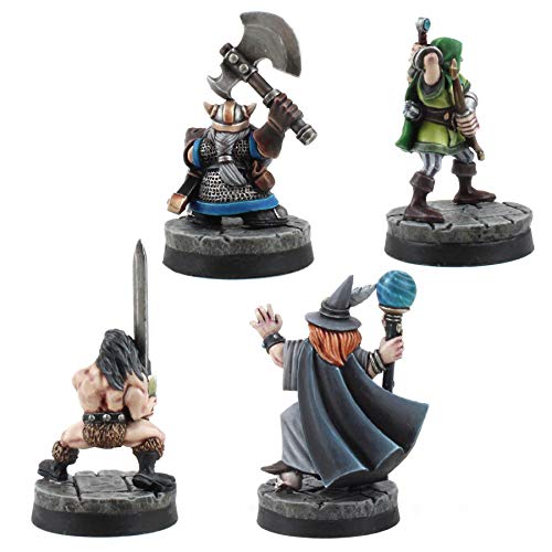 War World Gaming Set de 4 Miniaturas Fantasy Hero para Wargames y Juegos de rol (28mm)