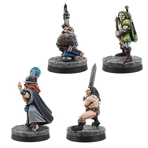 War World Gaming Set de 4 Miniaturas Fantasy Hero para Wargames y Juegos de rol (28mm)