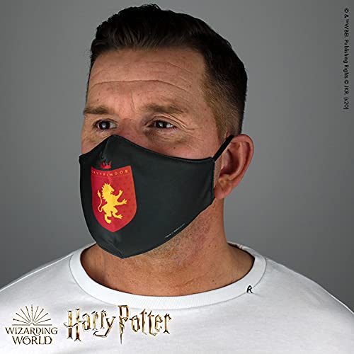 Warner Bros. Harry Potter Superheroes Mouthguard Masks Fabric Mask Adjustable Elastic Band Adult & Teen Comic Mask Nose Guard Mouth Noses (Griffindor Shield)