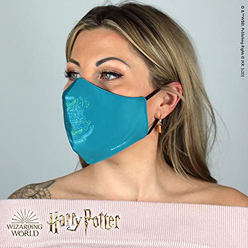 Warner Bros. Harry Potter Superheroes Mouthguard Masks Fabric Mask Adjustable Elastic Band Adult & Teen Comic Mask Nose Guard Mouth Noses (Hogwarts - Logo - Lines)