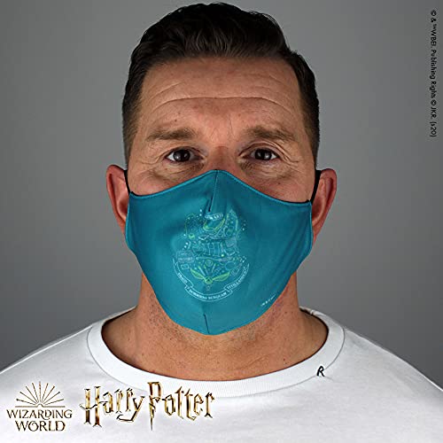 Warner Bros. Harry Potter Superheroes Mouthguard Masks Fabric Mask Adjustable Elastic Band Adult & Teen Comic Mask Nose Guard Mouth Noses (Hogwarts - Logo - Lines)