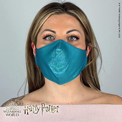 Warner Bros. Harry Potter Superheroes Mouthguard Masks Fabric Mask Adjustable Elastic Band Adult & Teen Comic Mask Nose Guard Mouth Noses (Hogwarts - Logo - Lines)