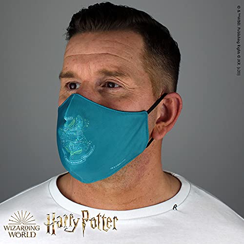 Warner Bros. Harry Potter Superheroes Mouthguard Masks Fabric Mask Adjustable Elastic Band Adult & Teen Comic Mask Nose Guard Mouth Noses (Hogwarts - Logo - Lines)