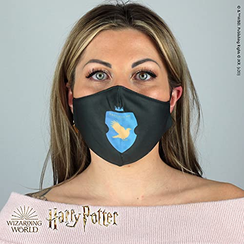 Warner Bros. Harry Potter Superheroes Mouthguard Masks Fabric Mask Adjustable Elastic Band Adult & Teen Comic Mask Nose Guard Mouth Noses (Ravenclaw Shield)