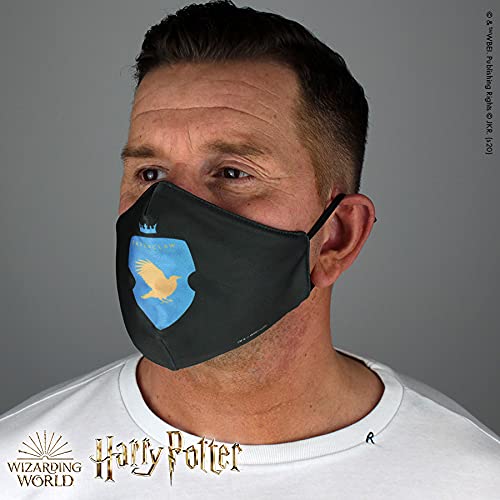 Warner Bros. Harry Potter Superheroes Mouthguard Masks Fabric Mask Adjustable Elastic Band Adult & Teen Comic Mask Nose Guard Mouth Noses (Ravenclaw Shield)