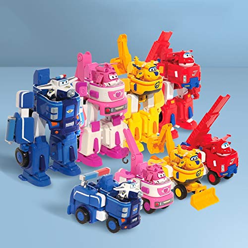 WAWAYU 7in Transformando Toys Super Wings Personajes Animados 3D Jett/Donnie/Dizzy/Paul/Astra/Jerome Action Figure Robot Car Truck Camión Manual Helicóptero Policía Modelo Muñeca (Color : Jerome)