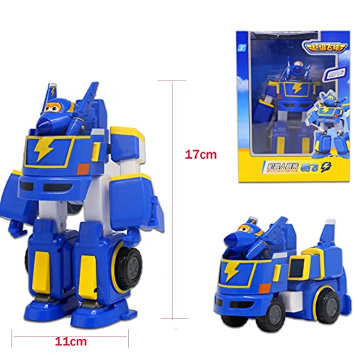 WAWAYU 7in Transformando Toys Super Wings Personajes Animados 3D Jett/Donnie/Dizzy/Paul/Astra/Jerome Action Figure Robot Car Truck Camión Manual Helicóptero Policía Modelo Muñeca (Color : Jerome)