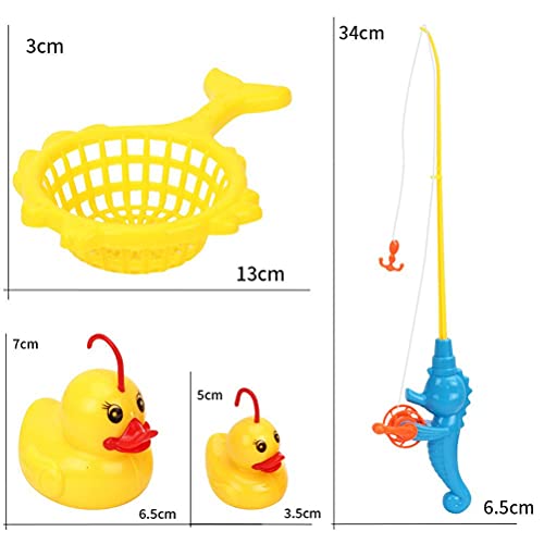 Wawogic 9 Unids/Set Juego De Pesca De Pato De Inducción Juguetes De Baño Ligeros Piscina para Niños Regalos Juguetes Interactivos De Pato Juguetes Educativos Tempranos