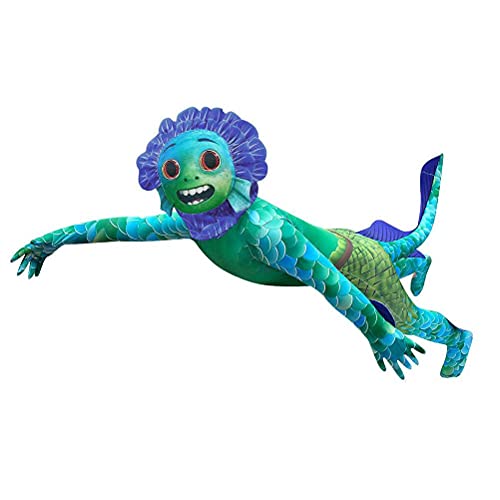 Wawogic Luca Kids Cosplay Sea Monster Fish Monster Performance Suit Disfraz siamés Disfraz de Halloween Body Fancy Set Kids Carnival Party Disfraz de Rendimiento