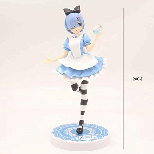 WDXFD Re Cero A Partir del estallido Ram 2020 Año Figura # 69 Serie Re: Cero A Partir Vida en Otro Mundo Figura Japón en Caja Rem Re Figura Azul Ropa de PVC Regalo Estatua 20CM