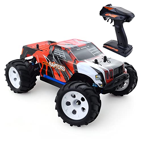 Weaston Coche De Rally De Control Remoto Rápido De 40 + Km/H, Camión RC Recargable Eléctrico Bigfoot Monster 1/16, Vehículo Todo Terreno De Escalada Todoterreno 4WD, Regalo De Cumpleaños De Navidad