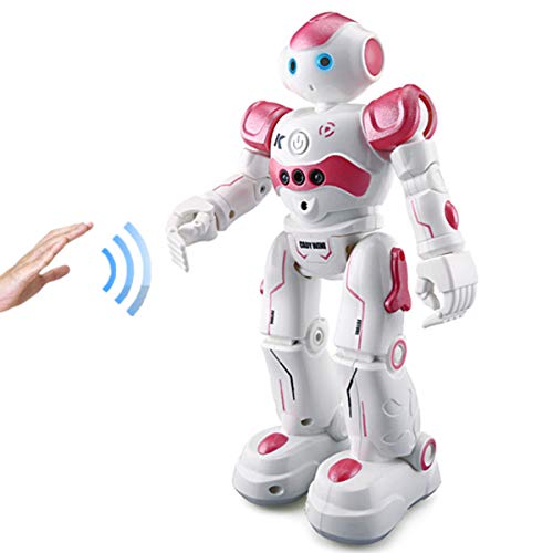 WEECOC RC Robot Juguetes de detección de Gestos Robot Inteligente de Juguete para niños Pueden Cantar Bailar Hablar Navidad Regalo de cumpleaños (Azul)