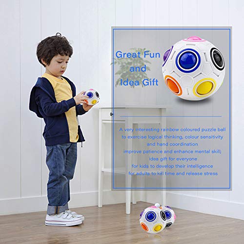 welltop Magic Rainbow Ball, 3D Ball Puzzle Speed Cube Juguetes educativos Rainbow Puzzle Ball Alivio del estrés para niños y Adultos (1 Paquete)