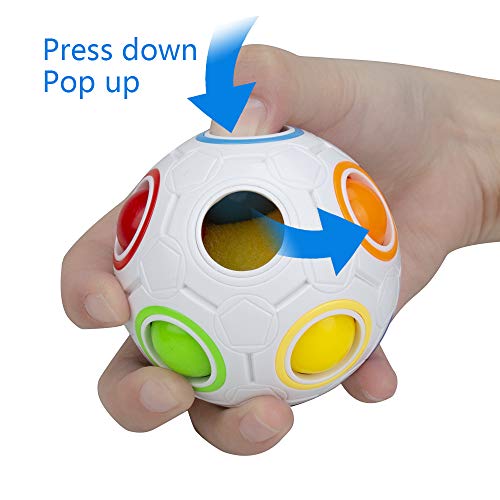 welltop Magic Rainbow Ball, 3D Ball Puzzle Speed Cube Juguetes educativos Rainbow Puzzle Ball Alivio del estrés para niños y Adultos (1 Paquete)