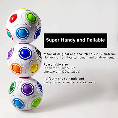 welltop Magic Rainbow Ball, 3D Ball Puzzle Speed Cube Juguetes educativos Rainbow Puzzle Ball Alivio del estrés para niños y Adultos (1 Paquete)