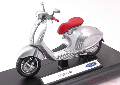 Welly Modelo A Escala Compatible con Vespa 946 Silver 1:18 WE39178A