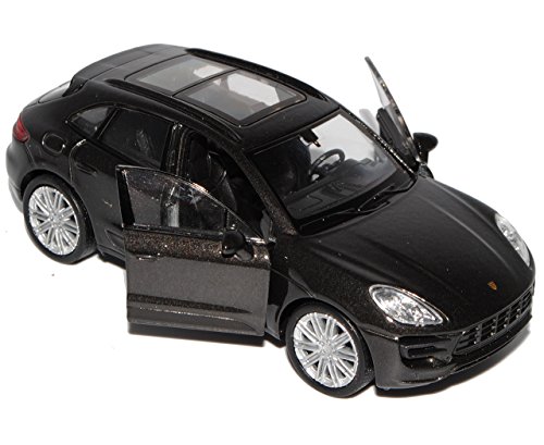 Welly Porsche Macan Turbo, color negro y gris, a partir de 2014 ca 1/43 1/36 – 1/46, modelo de coche