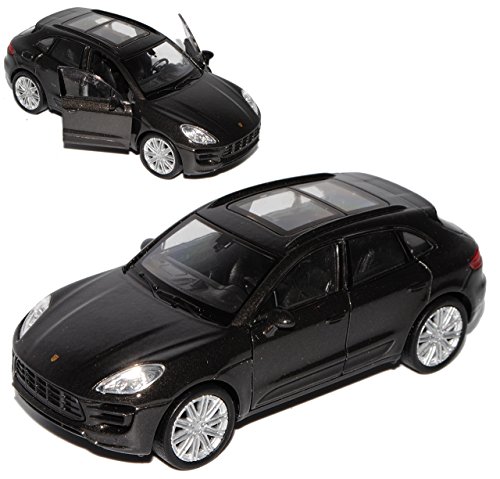 Welly Porsche Macan Turbo, color negro y gris, a partir de 2014 ca 1/43 1/36 – 1/46, modelo de coche